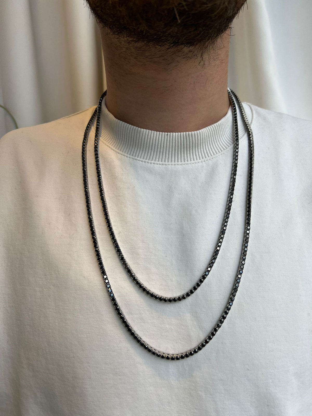 שרשרת טניס שחורה|3מ''מ