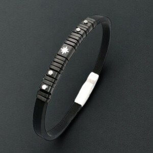 צמיד קשיח שחור לגבר